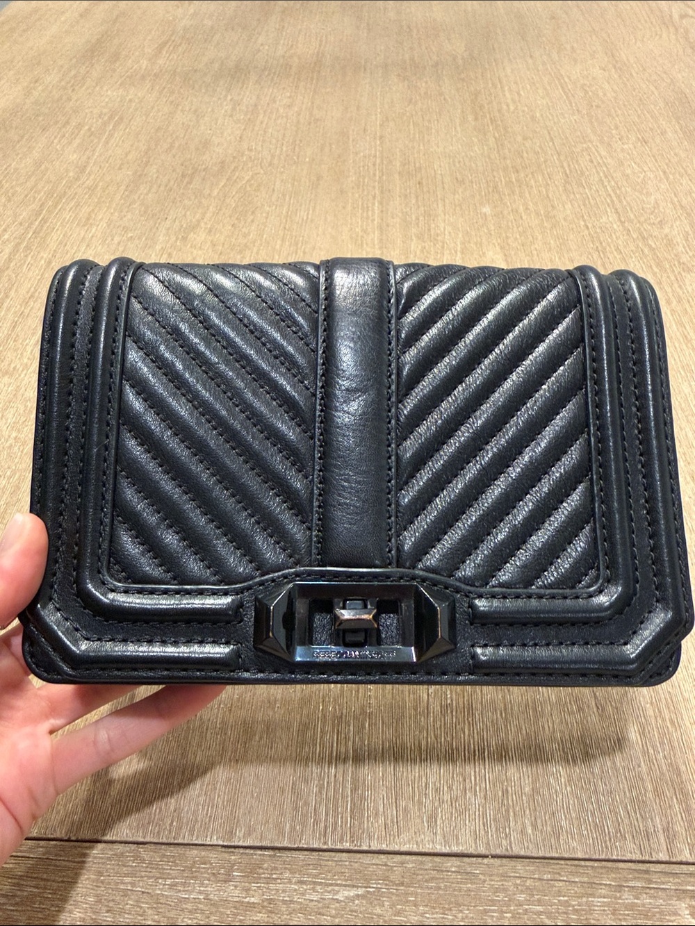 Rebecca Minkoff Black Quilted Leather Crossbody Shoulder Bag - Picture 5 of 6